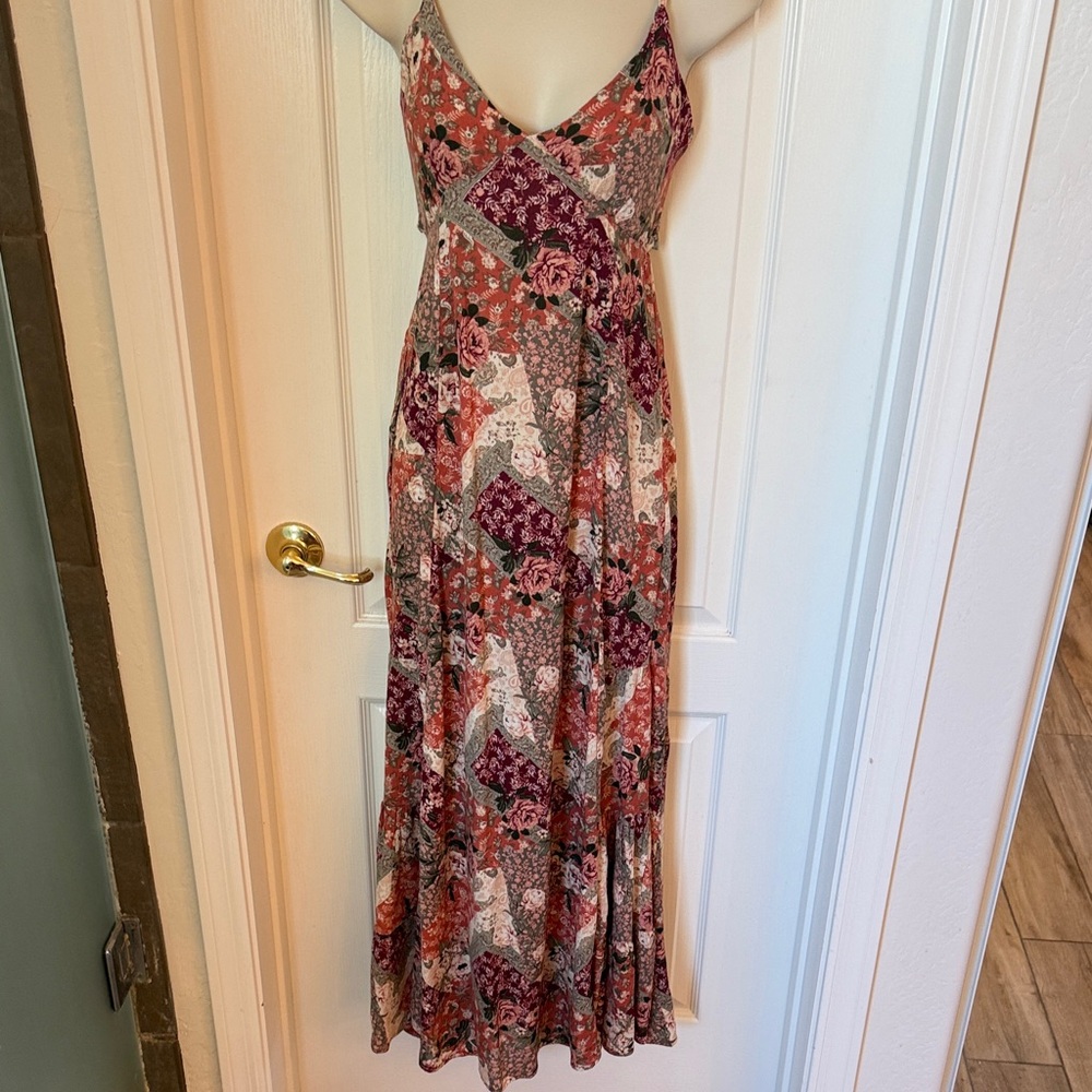 NWOT-Forever 21 Floral Patchwork Maxi Dress - Rust & Rose